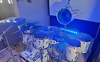 #ad Drum Set jetBlue Themed 9 piece Art Display Drum Kit. $1399.00