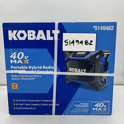 #ad Kobalt 5149482 40V Max Portable Hybrid Radio amp; Bluetooth Speaker $70.00