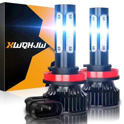 #ad H11 H9 LED Headlight Super Bright Bulbs Kit White 6000K High Low Beam Headlamp $18.99