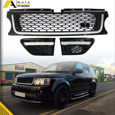 #ad For 2010 2013 Range Rover Sport Black Chrome Grille Air Side Vents Autobiography $80.78