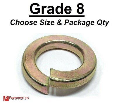 #ad Grade 8 Hardened Yellow Zinc Plated Steel Split Lock Washers All Sizes amp; Qty $24.99