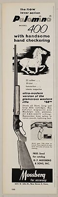 #ad 1960 Print Ad Mossberg Palomino Model 400 Lever Action .22 Rifles New HavenCT $13.48