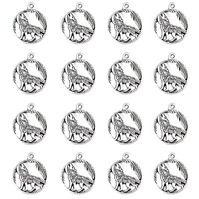 #ad 30pcs Alloy Antique Silver Plated Animal Wolf Pendant Charms For DIY Necklace... $16.65