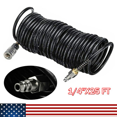 #ad #ad Heavy Duty Coiled Air Hose Polyurethane Air Compressor Coil Cable 1 4quot; NPT 25ft $13.00