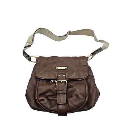 #ad Michael Kors Brown Pebbled Leather Crossbody Bag Satchel Purse Handbag $50.00