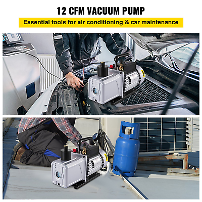 #ad VEVOR Vacuum Pump 12CFM 1 HP Single Stage Air Conditioning Vacuum Pump 110V 5PA $222.58