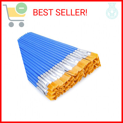 #ad 50 Pcs Flat Paint Brushes for Touch Up Anezus Small Paint Brushes for Classroom $9.70