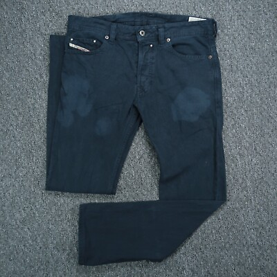 #ad Diesel Jeans Mens 34x32 Blue Safado Slim Straight Dark Wash Button Fly $41.22
