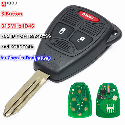 #ad for 2006 2008 Dodge 1500 2500 3500 New Uncut Remote Key Fob 3 Button FCC OHT $12.90