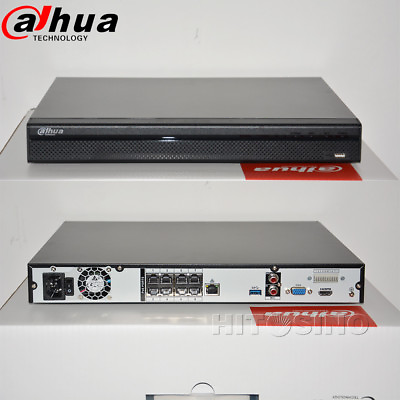 #ad Dahua 8CH 8POE NVR4208 8P 4KS2 2 4TB 2HDD 2SATA H.265 Network Video Recorder $229.90
