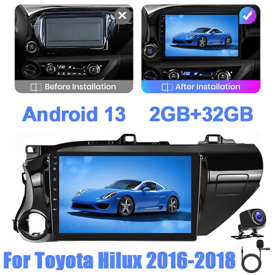 #ad PARA TOYOTA HILUX 2016 2018 10.1quot; ANDROID 13 CAR STEREO RADIO CARPLAY GPS CAM $149.96