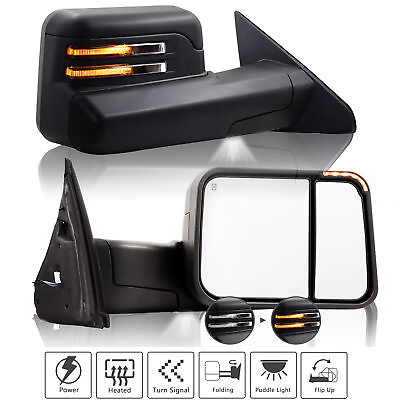 #ad Power Heated Tow Mirrors Led Signal for 02 2008 Dodge Ram 1500 2500 3500 Flip Up $187.68
