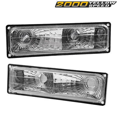 #ad Fit For 88 98 Silverado Pickup Bumper Parking Lights Turn Signal Lamps Pair $21.71