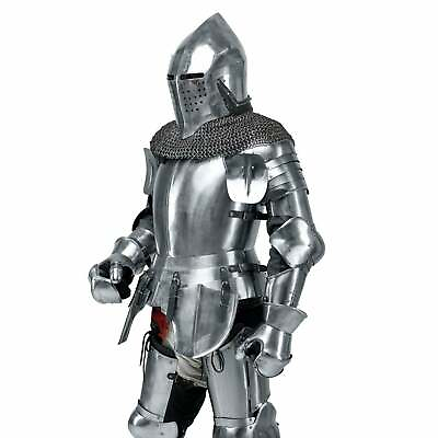 #ad 16GA SCA LARP Medieval Full Suit Of Armor For Battle steel protection armor $1045.00