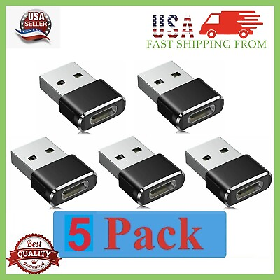 #ad 5 Pack USB C 3.1 Female to USB A Male Adapter Converter OTG Type C Android Phone $3.49