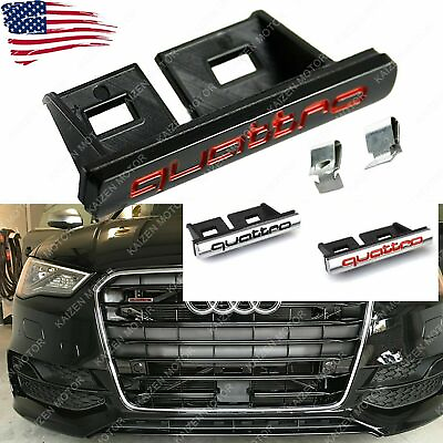 #ad NEW 1X QUATTRO GRILLE BADGE EMBLEM A3 A4 S3 S4 SLINE RS3 RS4 TT RS 3 $13.27
