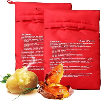 #ad New Potato Express Microwave Cooker Bags 4 Minutes Fast Reusable Washable $2.99
