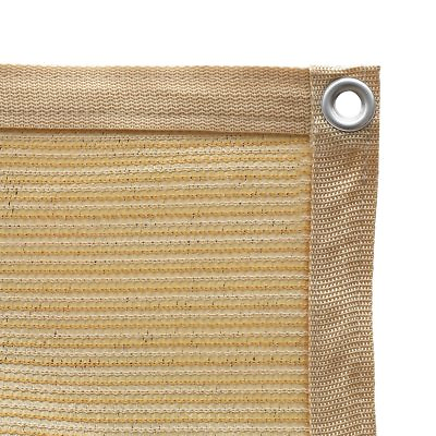 #ad 90% Wheat Sunblock Shade Cloth Taped Edge with Grommets UV Resistant Shade Net $25.64