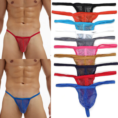 #ad Mens Underwear T Back G String Briefs Sexy Thongs Lingerie Underpants Solid GBP 3.69
