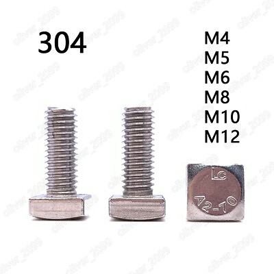 #ad 304 Stainless Steel Square Head Bolts With Small Head M4 M5 M6 M8 M10 M12 $12.95