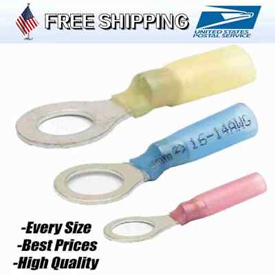 #ad Wire Crimp Connectors Waterproof Heat Shrink Ring Terminals 22 10 AWG US $9.39
