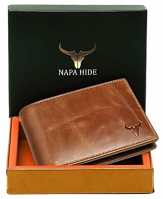 #ad Genuine Leather Bifold Wallets For Men RFID Blocking Slim MENS BROWN WALLET NEW $8.99