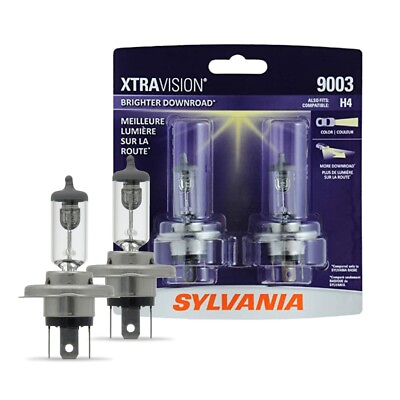 #ad SYLVANIA 9003 XtraVision High Performance Halogen Headlight Bulb 2 Bulbs $20.75