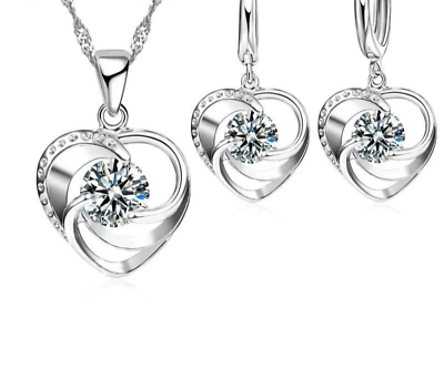 #ad Heart Pendant Jewelry Women Necklace Earrings Chains Collars Diy Necklaces 1pc $15.14