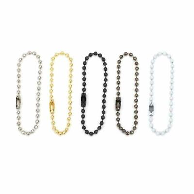 #ad 50pcs Bead Ball Chain Connectors 8 10 12 15 20cm Beaded Chain Balls Tag Jewelry $13.33