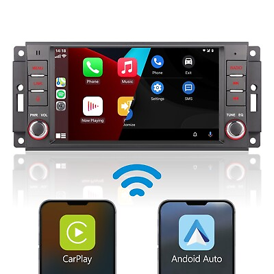 #ad #ad Car Stereo for Jeep Wrangler Cherokee Dodge CarPlay Android Auto High power BT $150.00