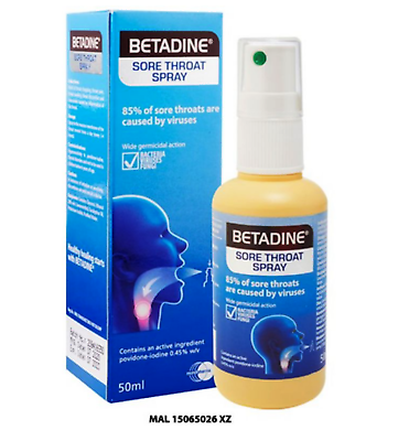 #ad 20 pcs X Betadine Sore Throat Spray For Throat Discomfort 50ml EXPRESS SHIPPING $239.90