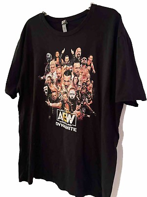 #ad AEW All Elite Wrestling Dynamite I Was There T Shirt Mens 2XL Black Double Sided $29.95