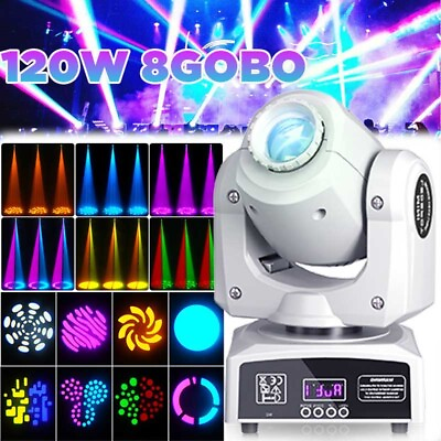 #ad 120W LED Moving Head Stage Light RGBW 8Gobo Spot Beam Disco DJ Show Lighting DMX $65.99