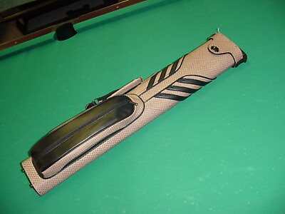 #ad BRAND NEW GORGEOUS 2X4 BLACK TAN AND GOLD CUE CASE pool billiards LH02E 3099 $99.99