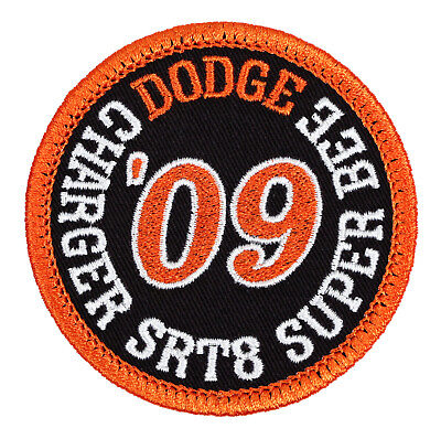 #ad 2009 Dodge Charger SRT8 Super Bee Embroidered Patch Black Twill Org Iron Sew On $14.99
