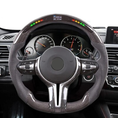 #ad LED Carbon Fiber Perforated Leather Steering Wheel For BMW M2 M4 F30 F22 F45 F82 $600.00