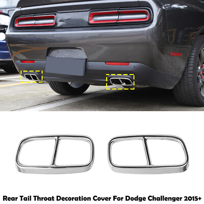 #ad Stainless Steel Exhaust Pipe Tail Throat Cover Trim Frame For Dodge Challenger $27.49