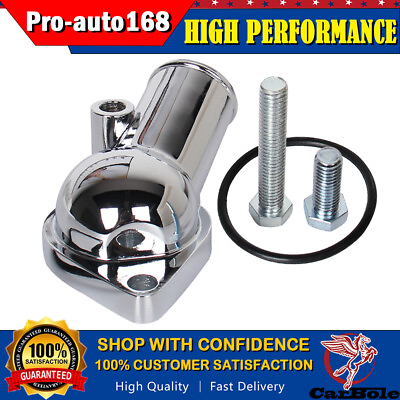 #ad Chrome Water Neck Thermostat Housing Outlet For Chevy 350 454 SBC BBC 15 Degree $13.60