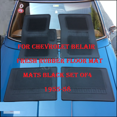 #ad For Chevrolet Bel Air Fresh Rubber Floor Mat Mats Black Set of4 1955 58 $179.55