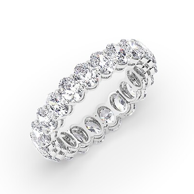 #ad E VS Lab Grown Oval Cut Diamond Full Eternity Ring in 950 Platinum $1219.80