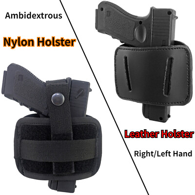 #ad Tactical Concealed Carry Nylon Leather OWB Holster Ambidextrous Belt Gun Holster $14.93
