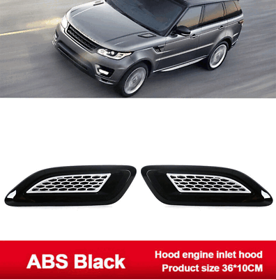 #ad 2* Gloss Black 2013 2018 Hood Vent Air Trim Cover Fit For Land Rover Range Rover $18.39