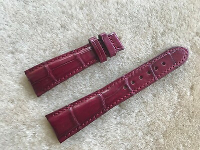 #ad 22mm 16mm Genuine Alligator Crocodile Leather Watch Strap Band Bordeaux $49.00