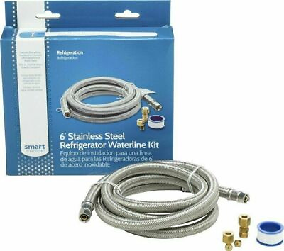 #ad 6 Pk Smart Choice 6#x27; Refrigerator Water Line Kit Stainless Steel ‎5304490728 $49.99