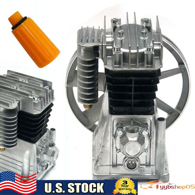 #ad 3HP Air Compressor Head Pump Motor Piston Twin Cylinder With Silencer 2.2KW $134.66