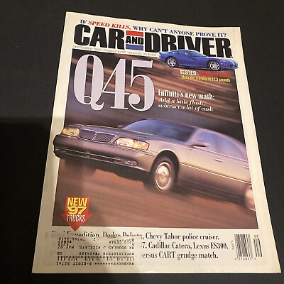 #ad 1996 September Car And Driver Magazine Q45 Infiniti#x27;s New Math $14.00