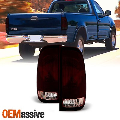#ad Fit 1997 2003 Ford F150 1999 2007 Ford Super Duty Pickup Red Smoked Tail Light $35.99