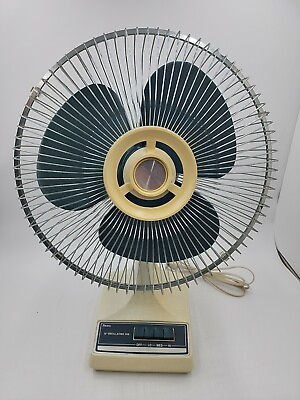 #ad Sears Vintage 12quot; Oscillating Fan Blue Blades TESTED $68.25