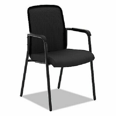 #ad HON Mesh Back Stacking Chair w Fixed Arms Black Fabric HVL518.ES10 $81.69
