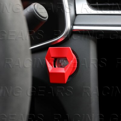 #ad LAMBO STYLE RED ALUMINUM ENGINE START STOP BUTTON RING COVER TRIM UNIVERSAL $5.50